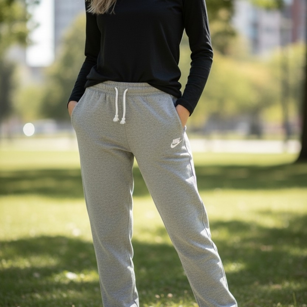 Nike Athleisure Gray Drawstring Joggers Everyday Comfort